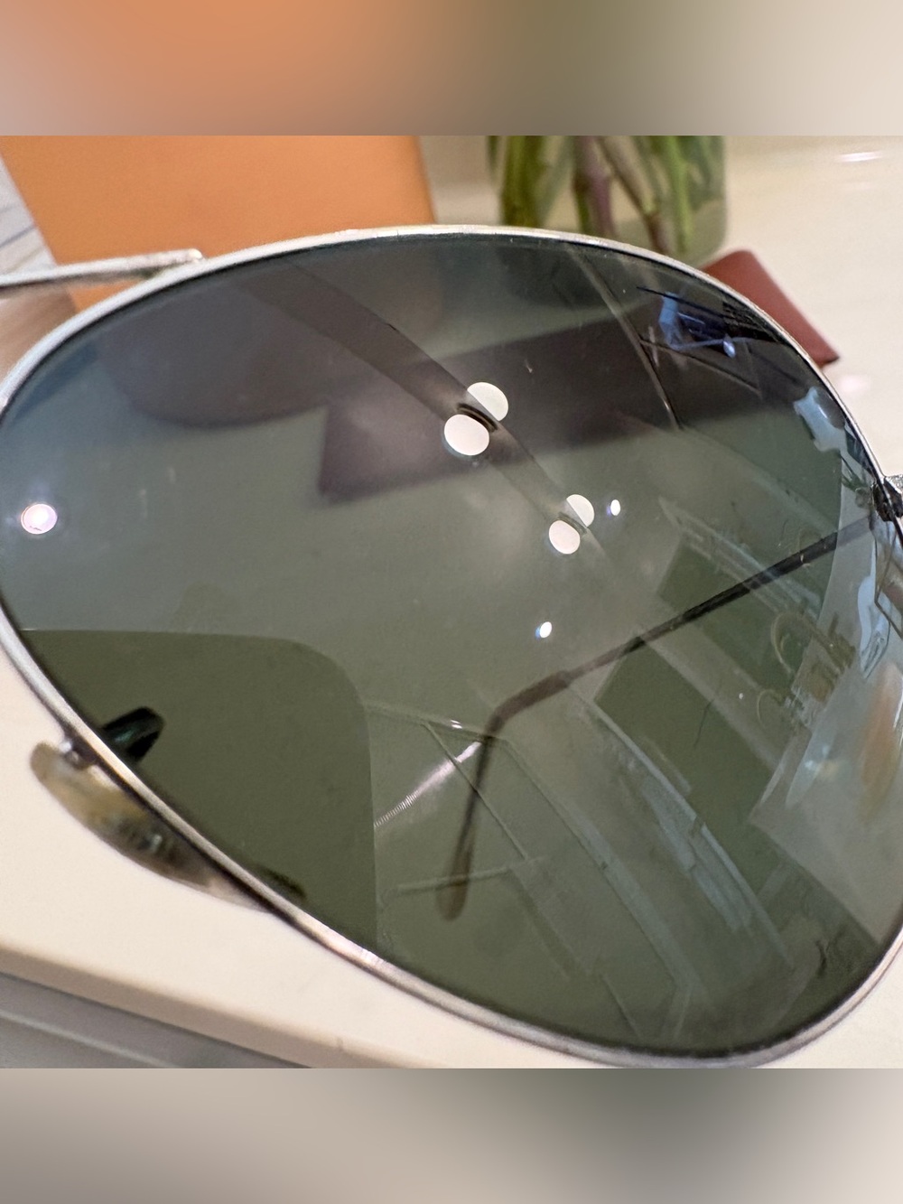 Ray-Ban Aviator Sunglasses - Silver Frame, Green Lenses - Picture 8 of 8